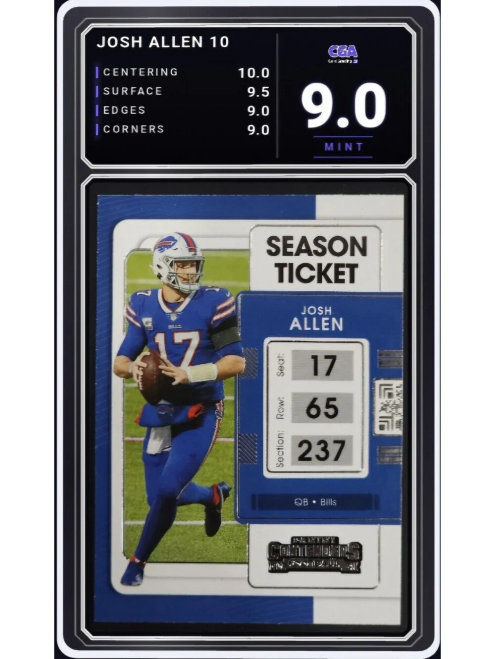 2021 Panini Contenders #10 Josh Allen Buffalo Bills NFL - CGA 9.0 Digital Grade
